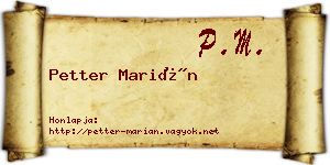 Petter Marián névjegykártya